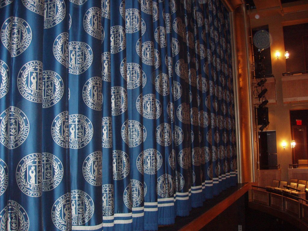 An example of a curtain made with custom fabric